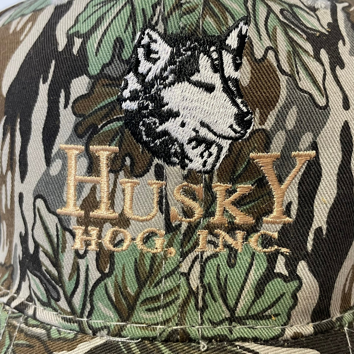 Vintage Husky Hog INC Camo Snapback Hat