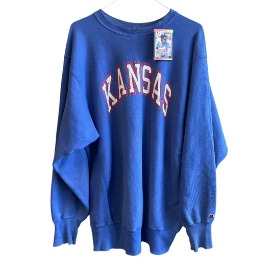 Vintage Kansas Jayhawks Champion Reverse Weave Crewneck XXL