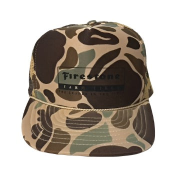 Vintage Firestone Farm Tires Camo Snapback
