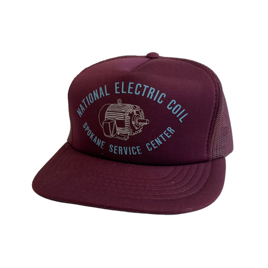 Vintage National Electric Coil Spokane Service Snapback Trucker Hat