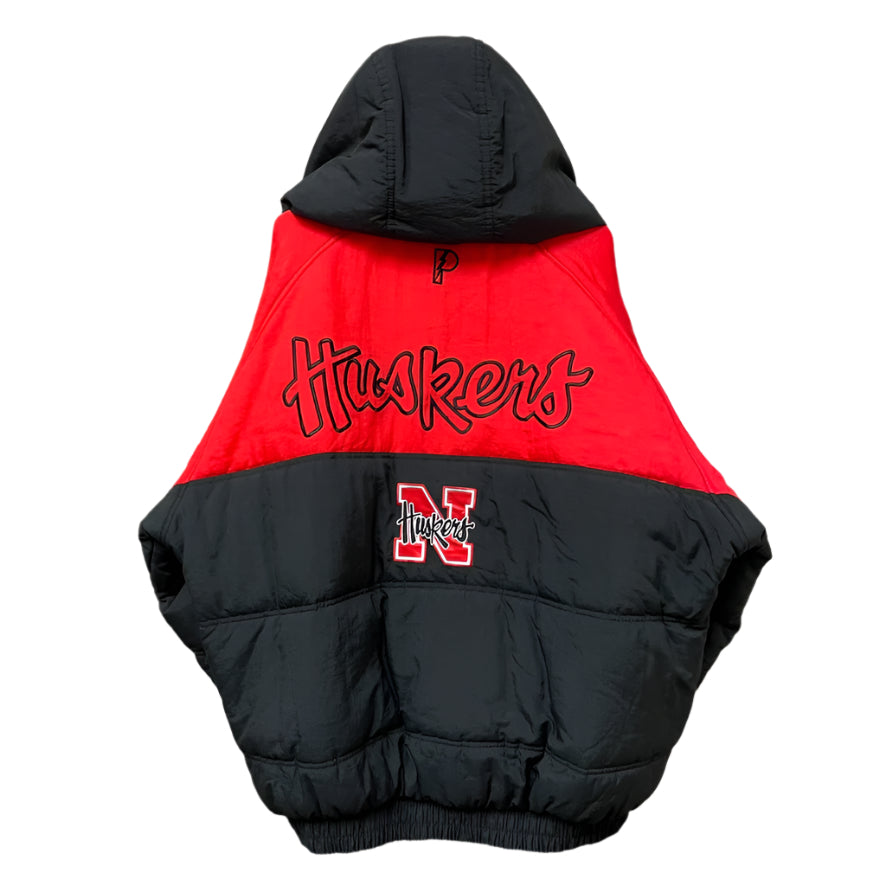 Vintage Nebraska Huskers Pro Player Puffer Jacket XXL