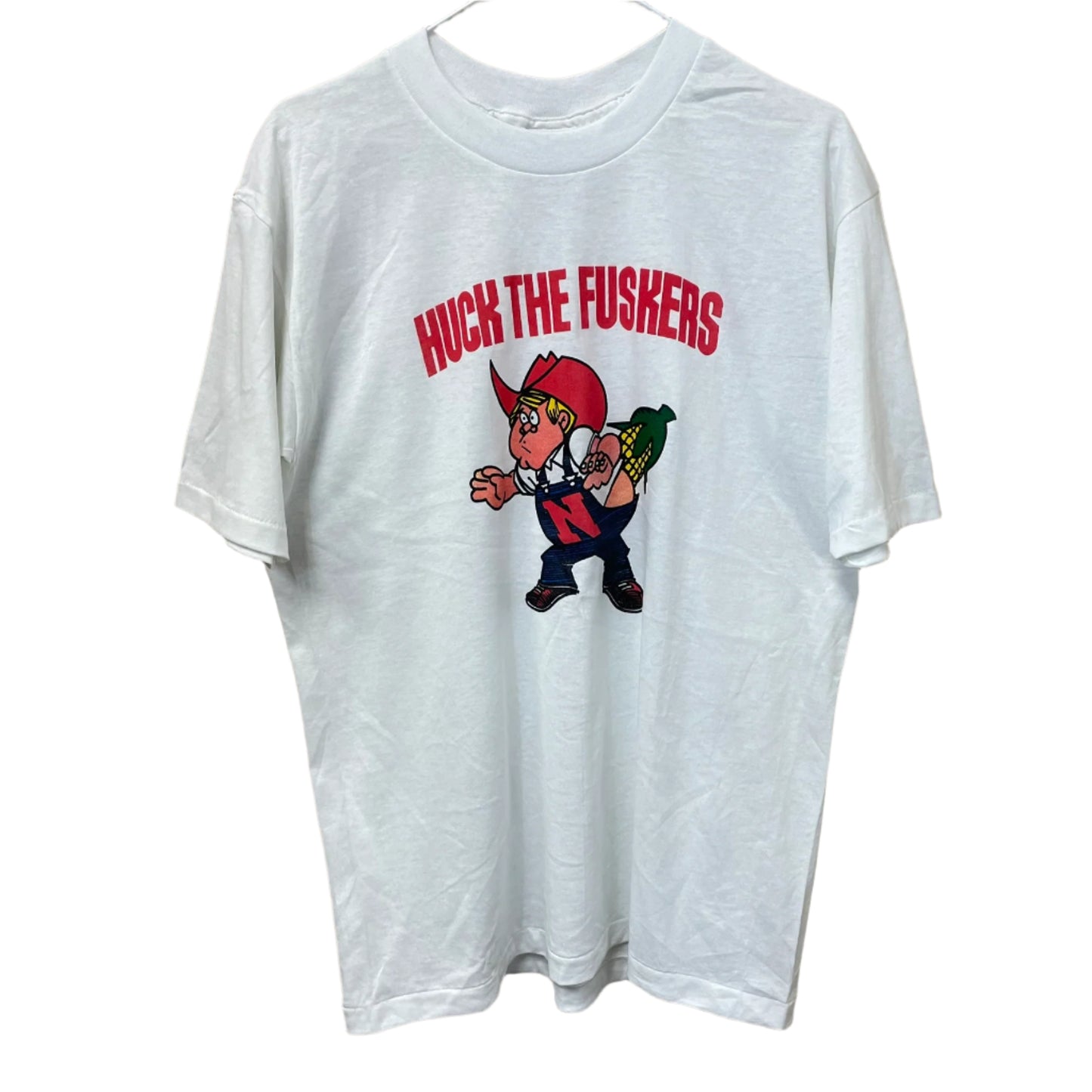 Vintage 'HUCK THE FUSCKERS' Nebraska Huskers Shirt L