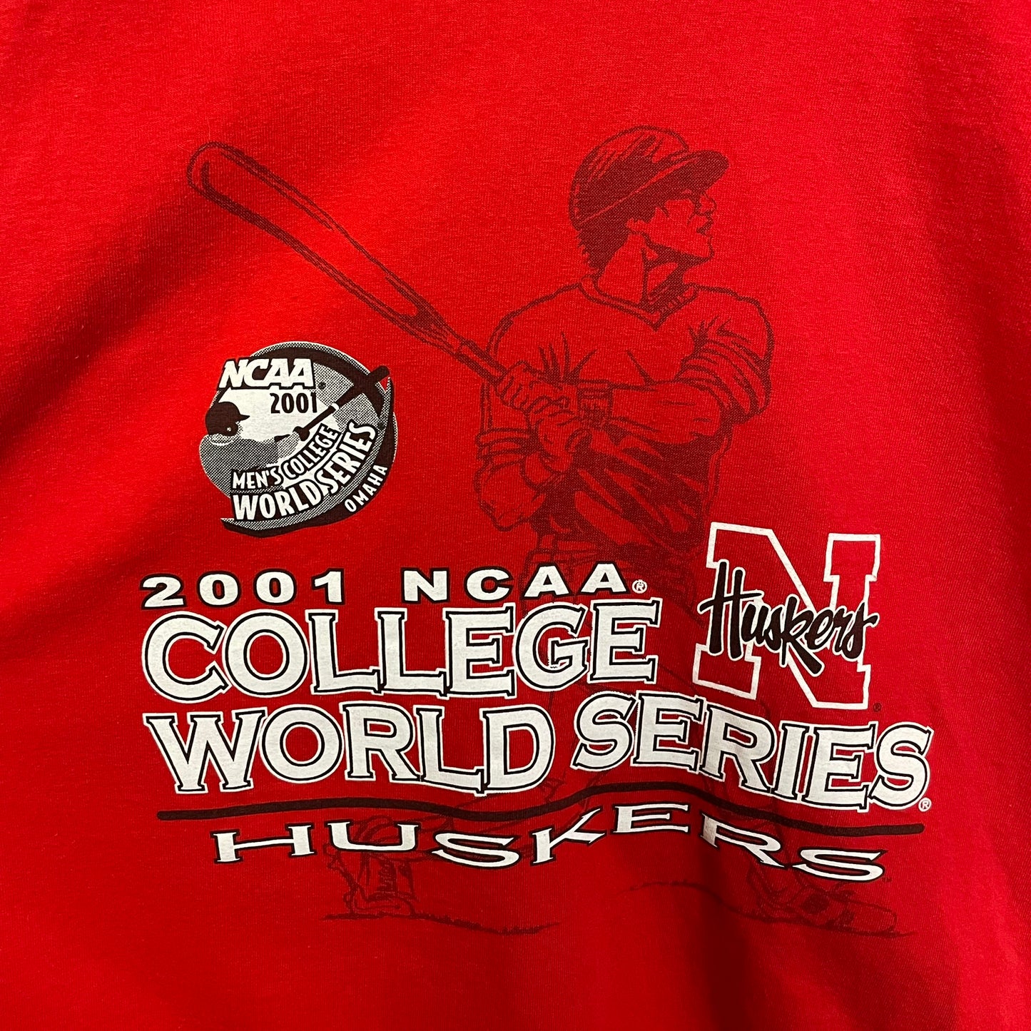 Vintage Nebraska Huskers Baseball 2001 College World Series Shirt XL