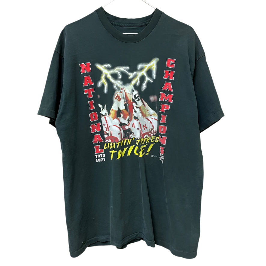 Vintage Nebraska Huskers National Champions Lightning Shirt XL