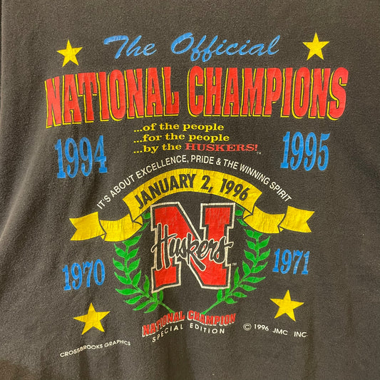 Vintage Nebraska Huskers National Champions Long Sleeve Shirt XL