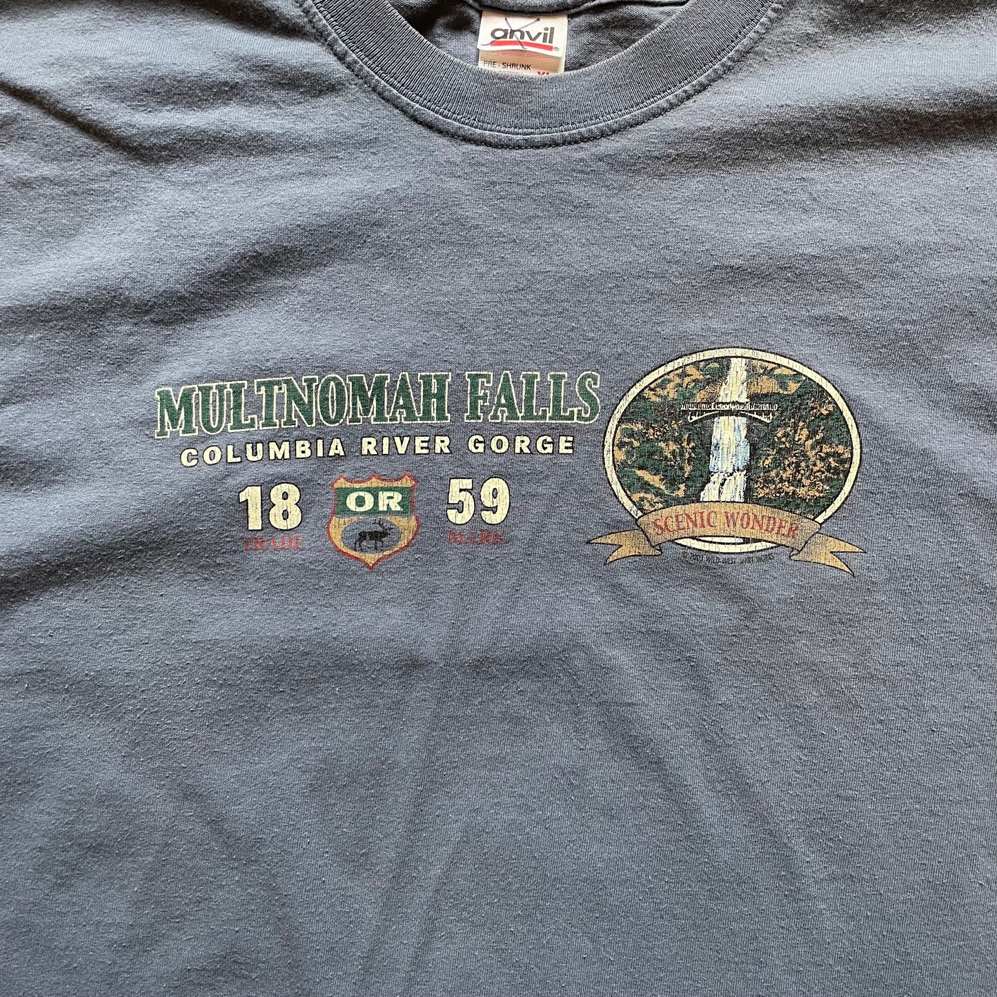 Vintage Multnomah Falls Nature Shirt XL