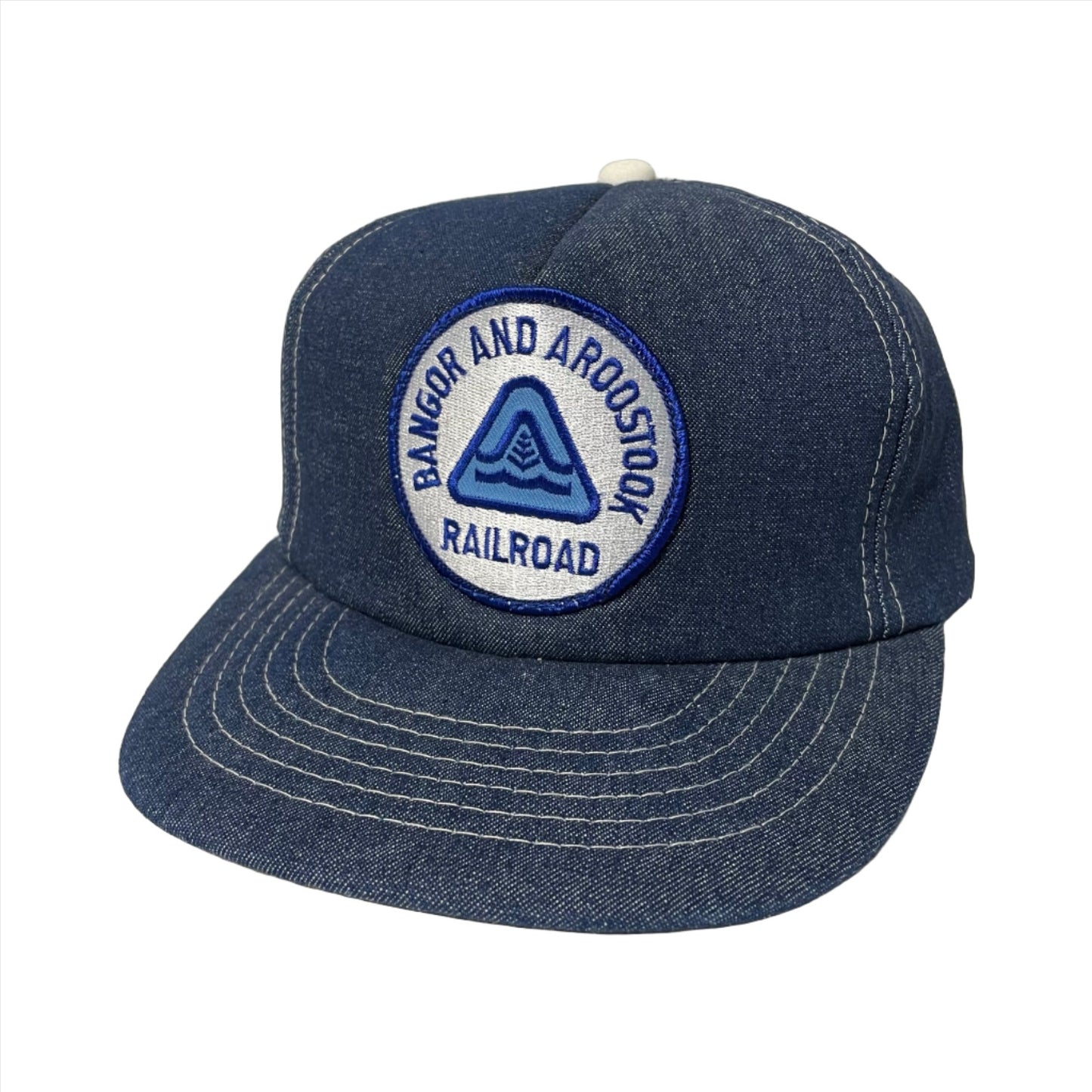 Vintage Bangor and Aroostook Railroad Patch Denim Snapback