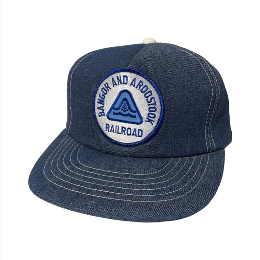 Vintage Bangor and Aroostook Railroad Patch Denim Snapback