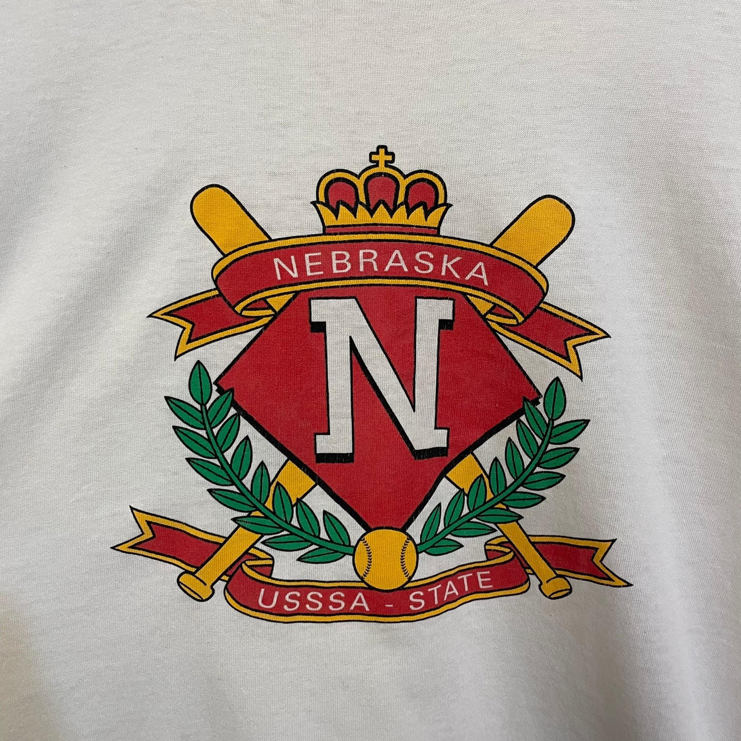 Vintage Nebraska Huskers Baseball USSSA State Shirt L