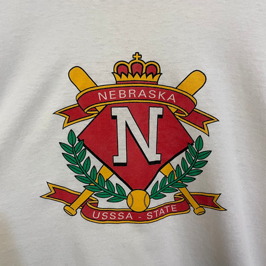 Vintage Nebraska Huskers Baseball USSSA State Shirt L