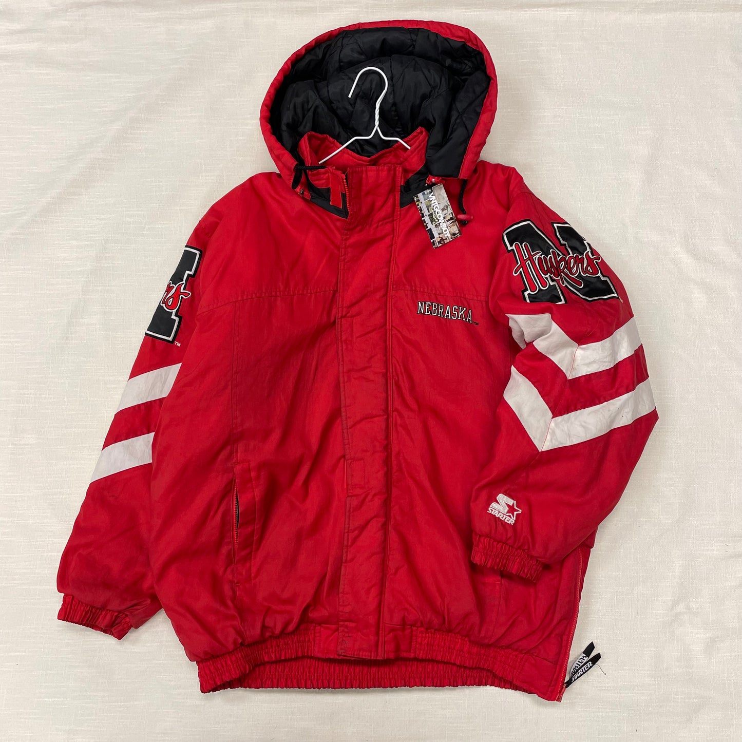 Vintage Nebraska Huskers STARTER Puffer Jacket XL