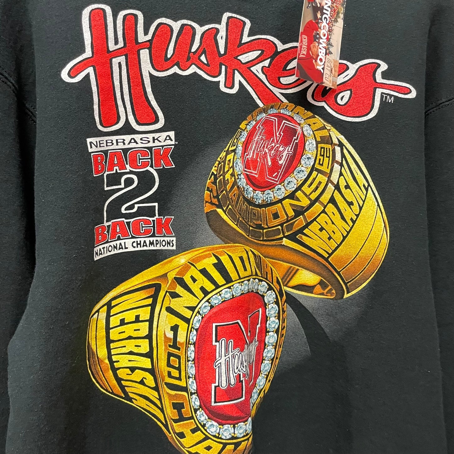 Vintage Nebraska Huskers National Champions Ring Crewneck L