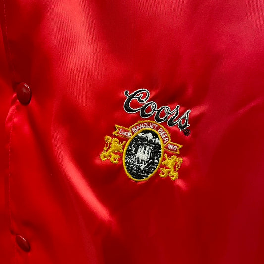Vintage Coors Banquet Beer Satin Bomber Jacket