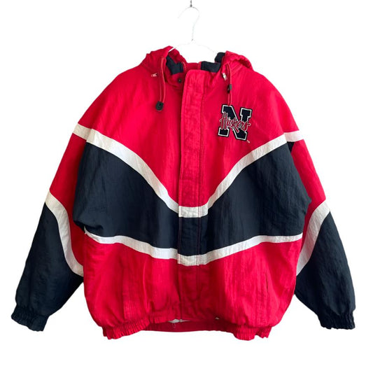 Vintage Nebraska Huskers Puffer Jacket APEX ONE XL