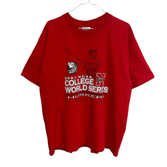 Vintage Nebraska Huskers Baseball 2001 College World Series Shirt XL