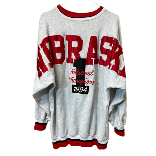Vintage Nebraska Huskers Spellout Crewneck L