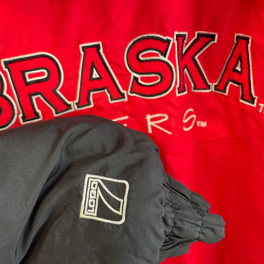 Vintage Nebraska Huskers LOGO 7 Puffer Jacket L