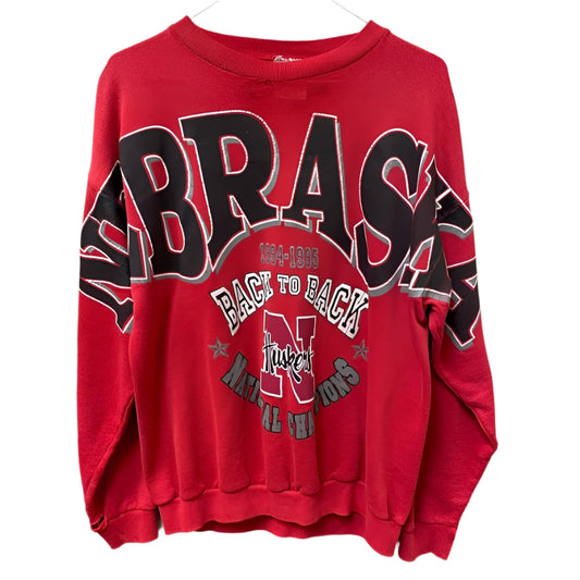 Vintage Nebraska Huskers Spellout Crewneck M