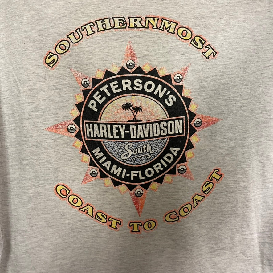 Vintage Harley Davidson 'on the cutting edge' Eagle Peterson's Miami Florida Shirt XL