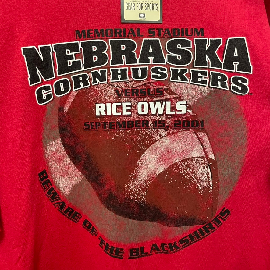 Vintage Nebraska Huskers vs Rice Owls 2001 Memorial Stadium Shirt XL