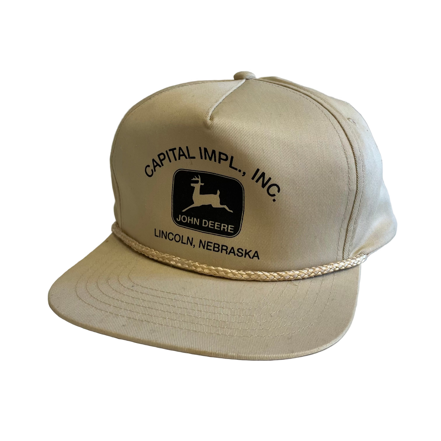 Vintage John Deere Capital Implement Lincoln Nebraska Snapback Hat