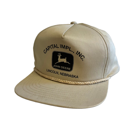 Vintage John Deere Capital Implement Lincoln Nebraska Snapback Hat