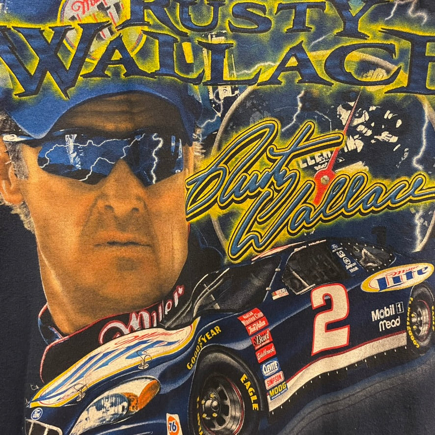Vintage Rusty Wallace Blue Thunder NASCAR Shirt M