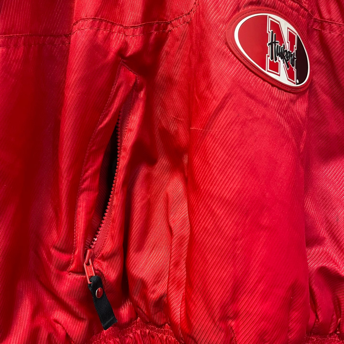 Vintage Nebraska Huskers STARTER Quarter Zip Puffer Jacket L