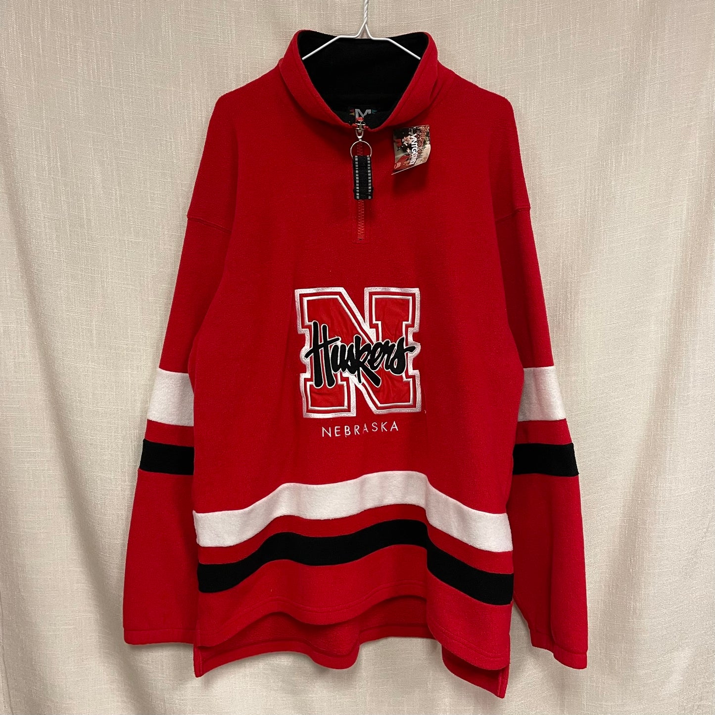Vintage Nebraska Huskers Hockey Fleece Pullover L