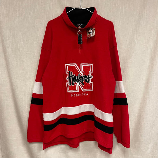 Vintage Nebraska Huskers Hockey Fleece Pullover L