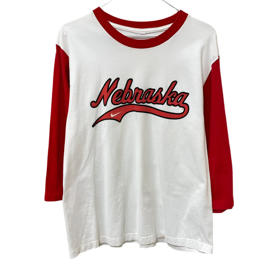 Vintage Nebraska Huskers Nike 3/4 Sleeve Baseball Shirt M