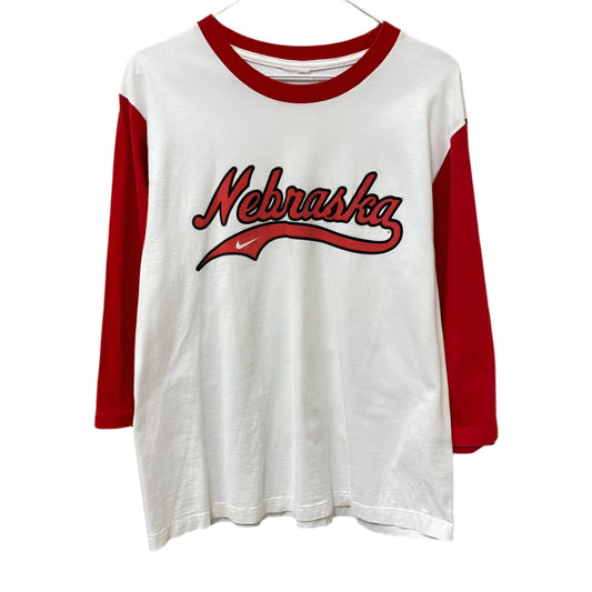 Vintage Nebraska Huskers Nike 3/4 Sleeve Baseball Shirt M