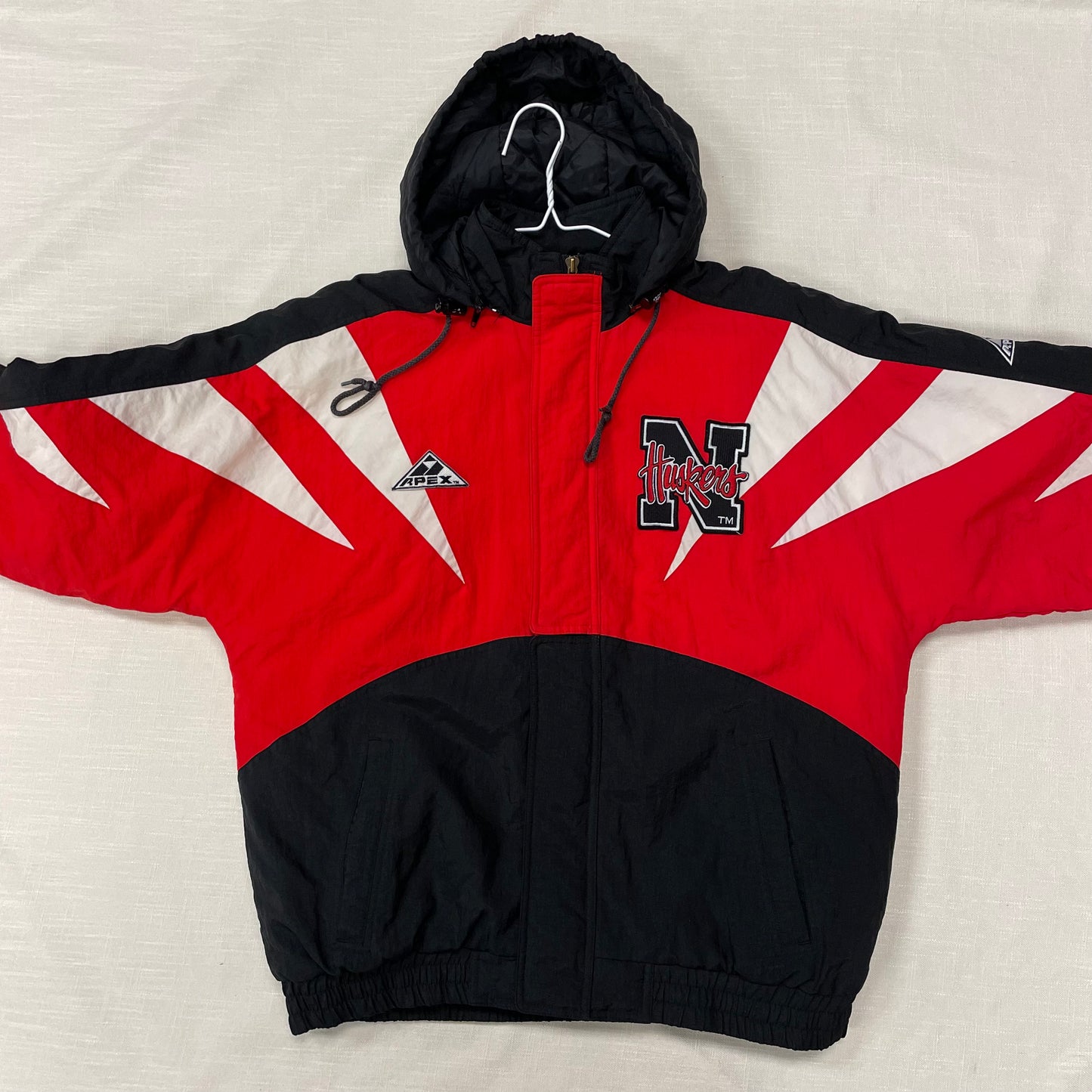 Vintage Nebraska Huskers Sharktooth APEX ONE Puffer Jacket M *FLAW*