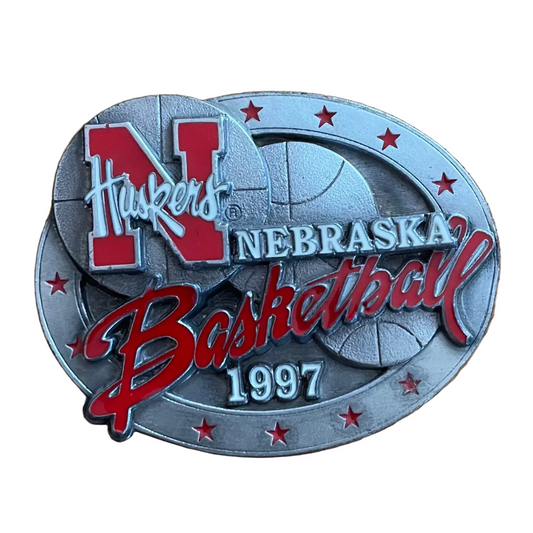 Vintage Nebraska Huskers Basketball 1997 Belt Buckle