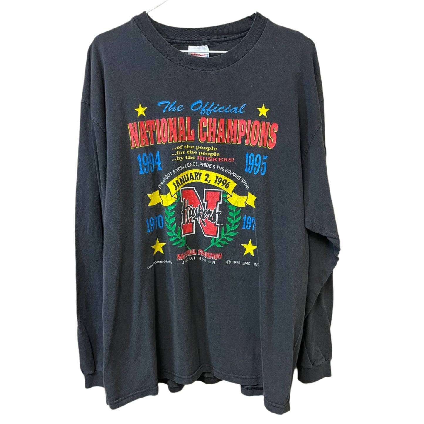 Vintage Nebraska Huskers National Champions Long Sleeve Shirt XL