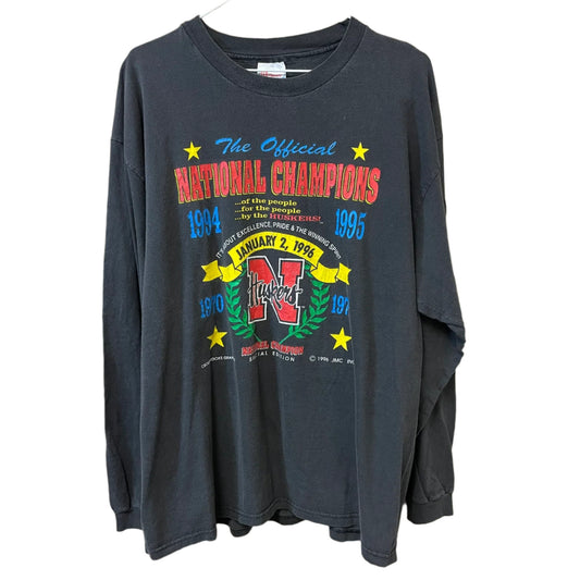Vintage Nebraska Huskers National Champions Long Sleeve Shirt XL