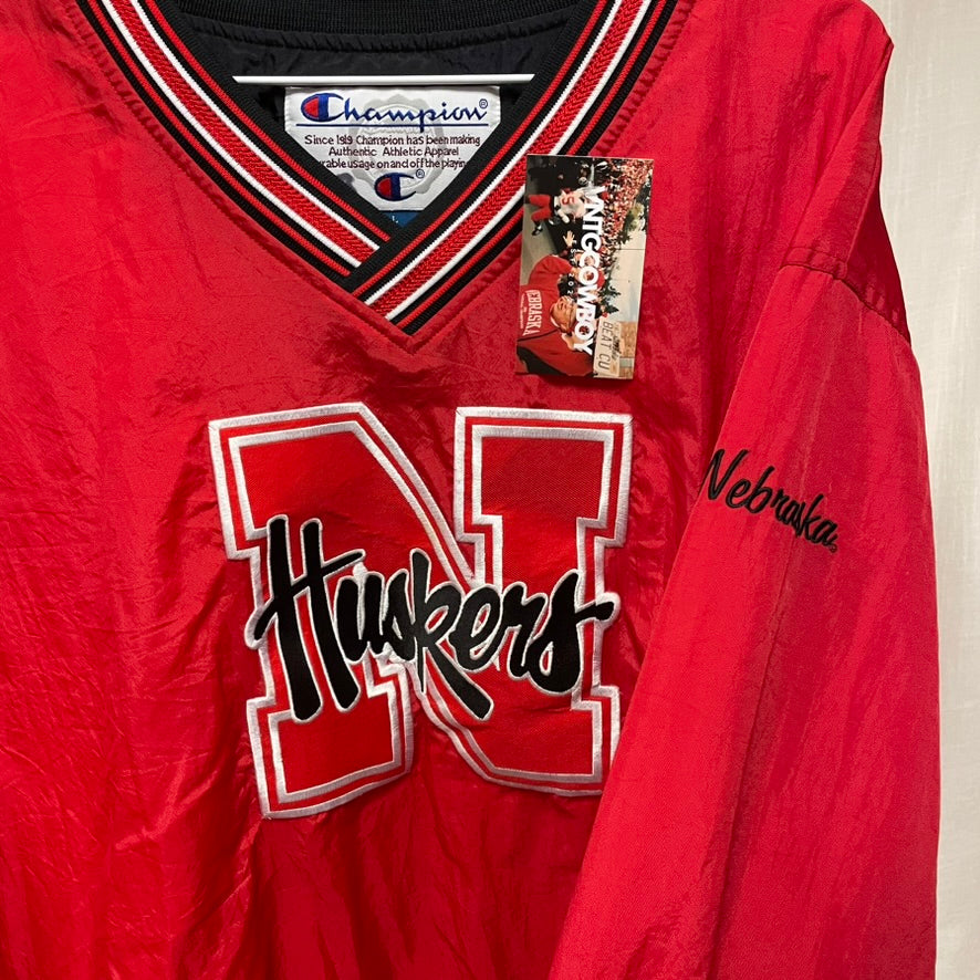 Vintage Nebraska Huskers Champion Windbreaker L