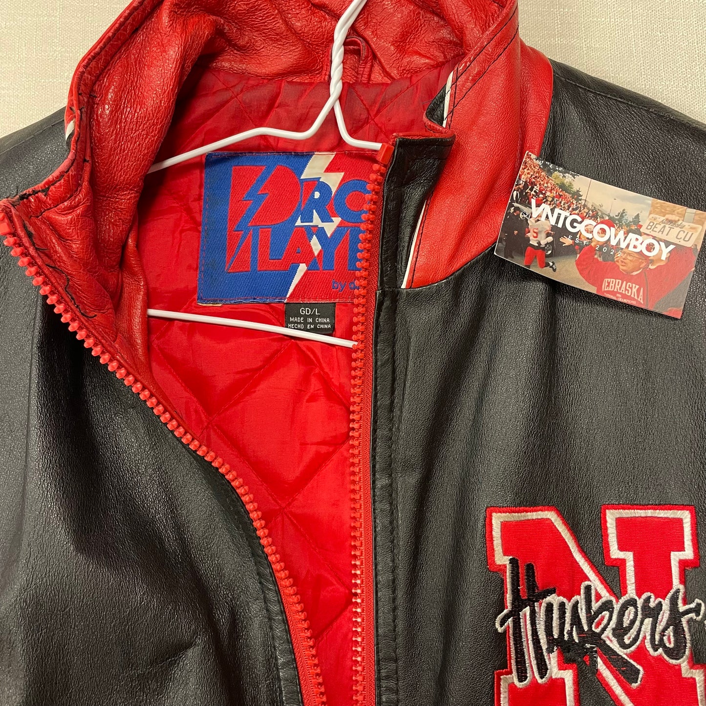Vintage Nebraska Huskers Leather Jacket L