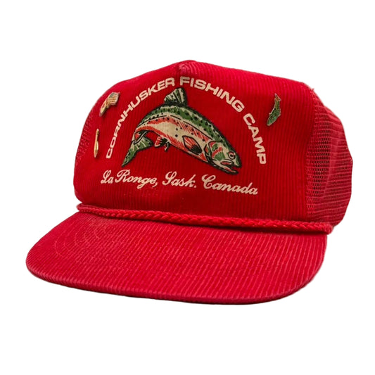 Vintage Nebraska Cornhuskers Fishing Camp Trucker Snapback Hat