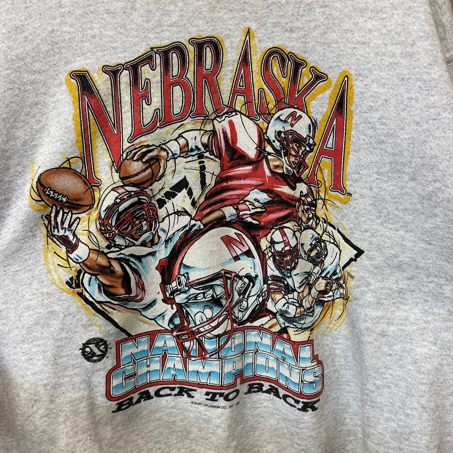 Vintage Nebraska Huskers Explosion National Champions Crewneck L