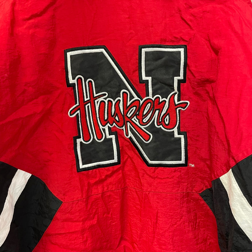 Vintage Nebraska Huskers STARTER Quarter Zip Puffer M