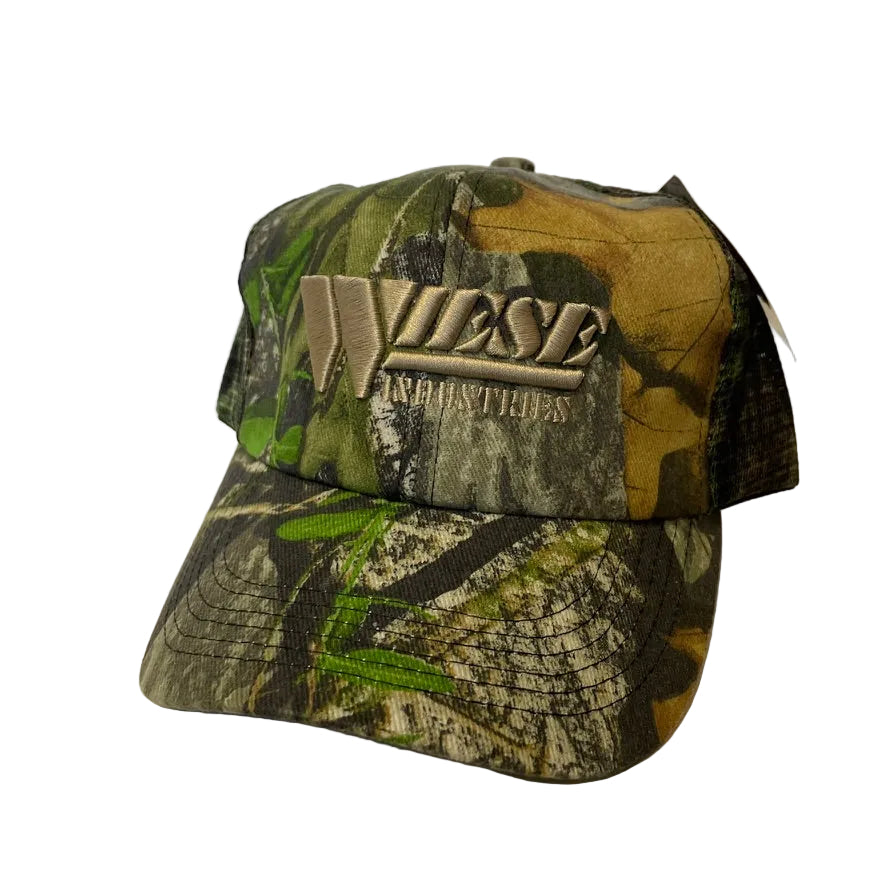 Vintage Wiese Industries Camo Snapback Trucker Hat NWT