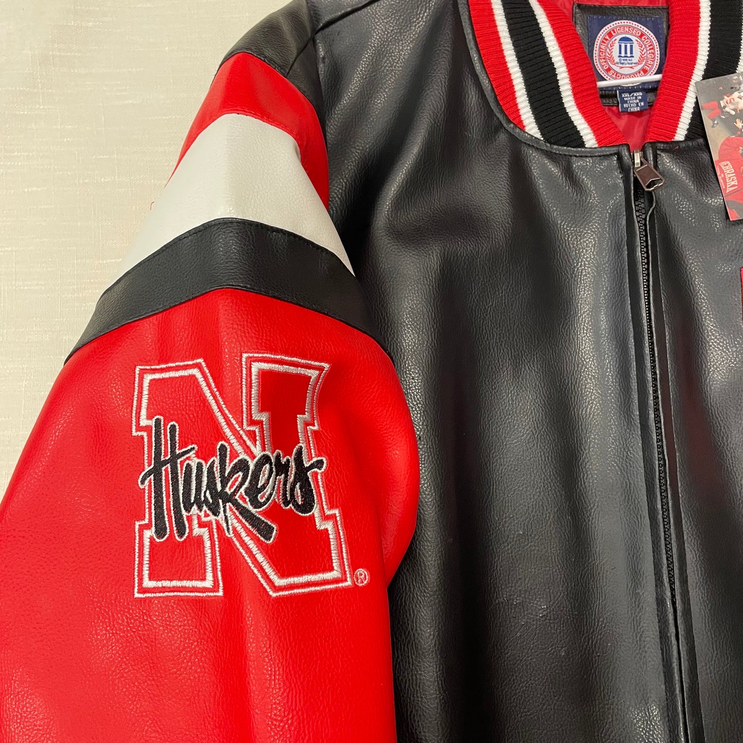 Vintage Nebraska Huskers Leather Jacket XXL