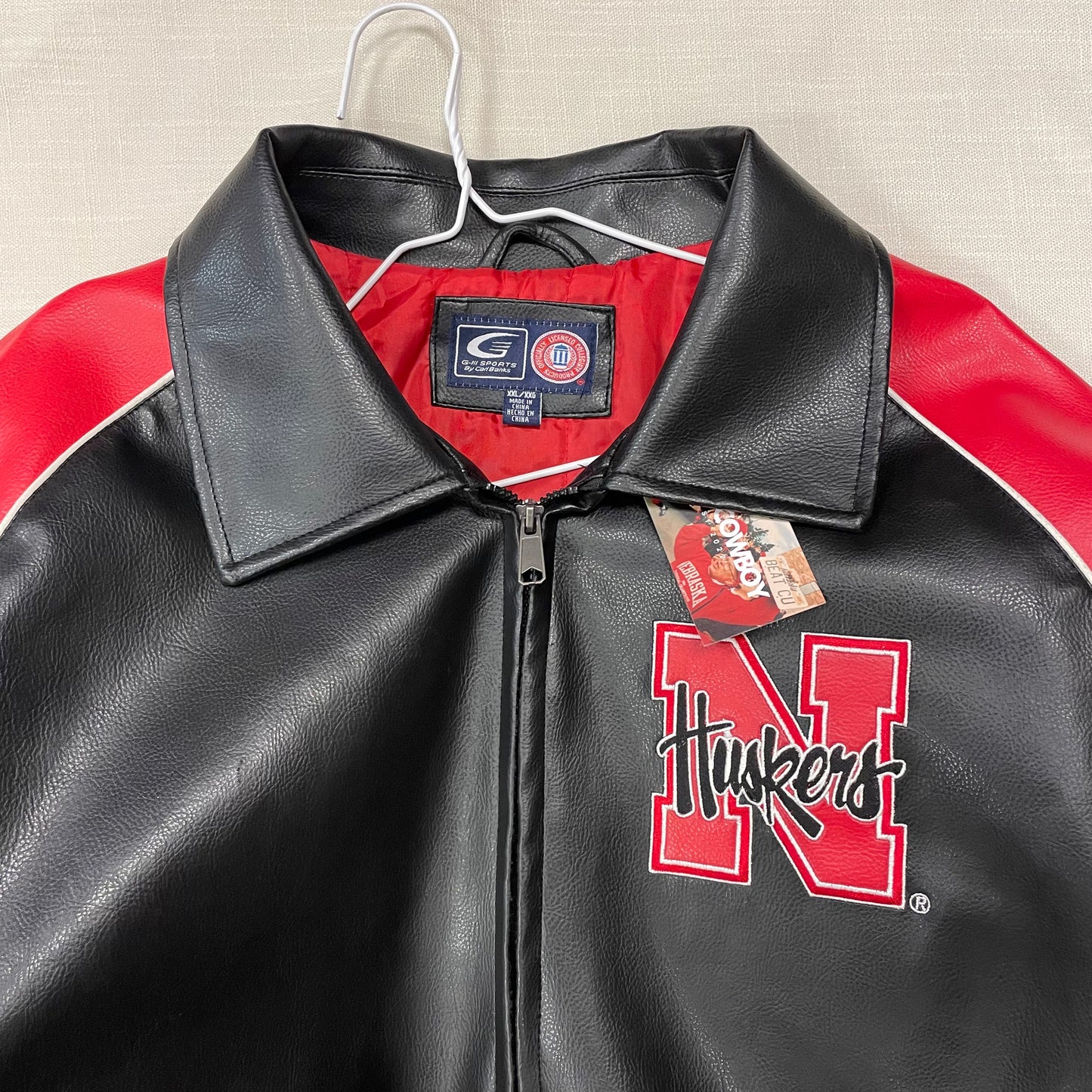 Vintage Nebraska Huskers Leather Jacket XXL