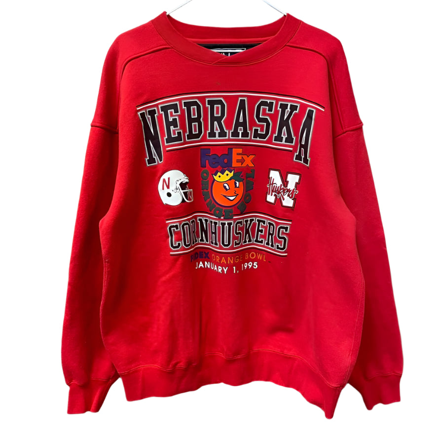Vintage Nebraska Huskers Fed Ex Orange Bowl 1995 Sweathshirt L