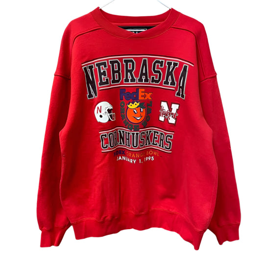 Vintage Nebraska Huskers Fed Ex Orange Bowl 1995 Sweathshirt L