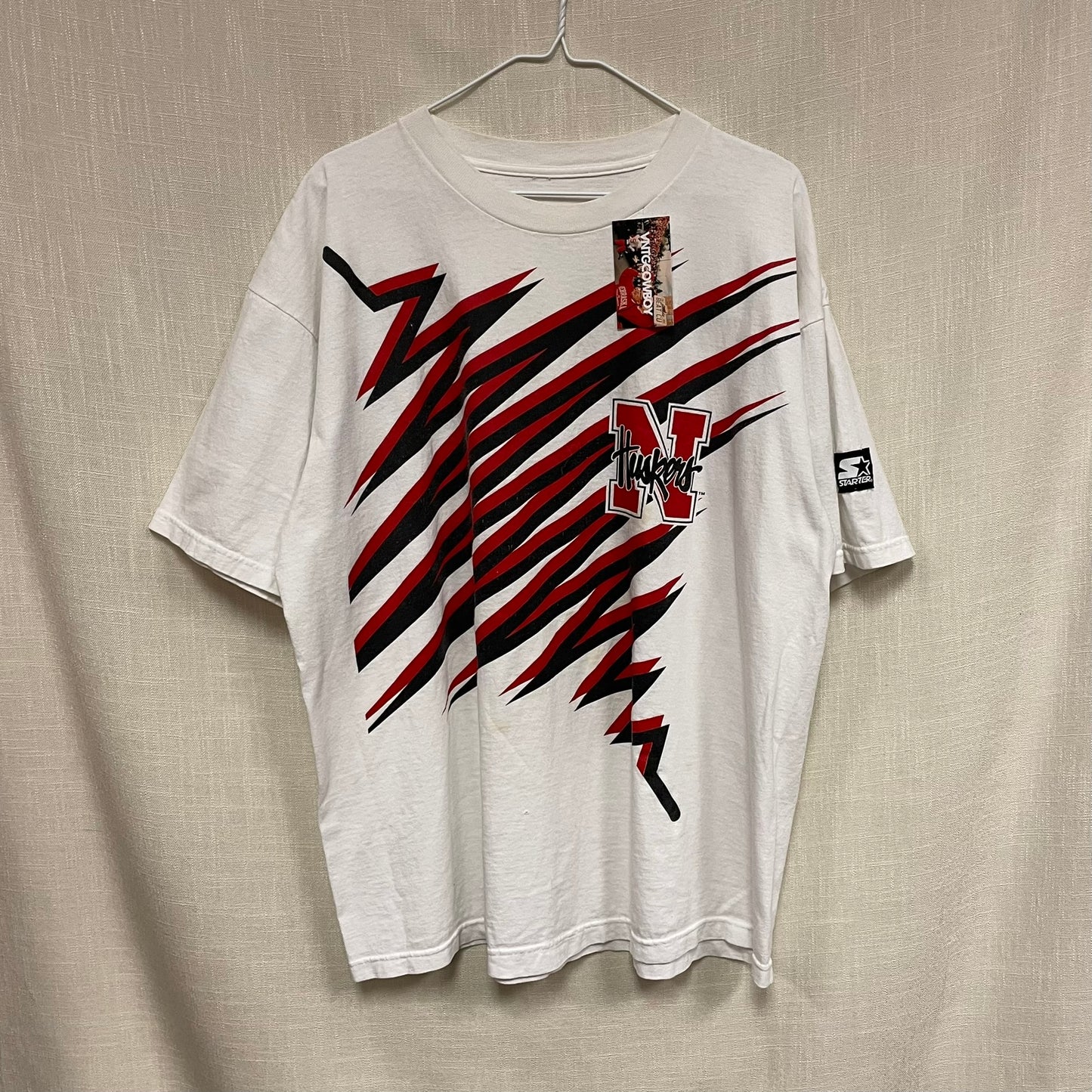 Vintage Nebraska Huskers STARTER Shockwave Shirt XL