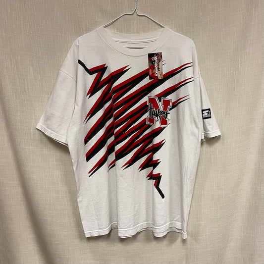 Vintage Nebraska Huskers STARTER Shockwave Shirt XL
