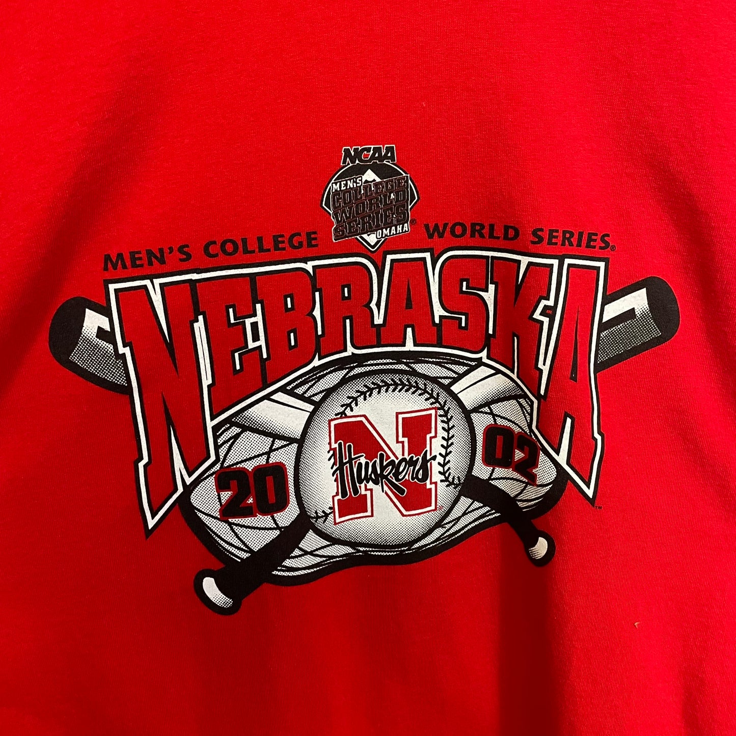Vintage Nebraska Huskers Baseball 2002 College World Series Shirt XL