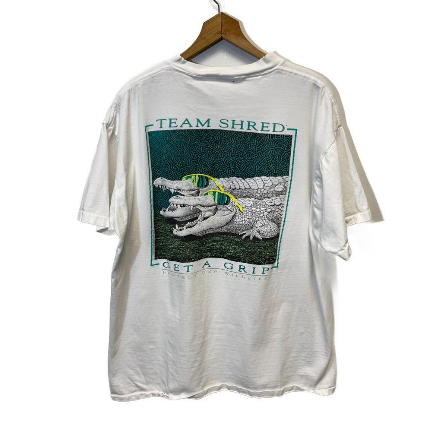 Vintage Lifeforms 'Team Shred' Alligator Animal Graphic Shirt XL
